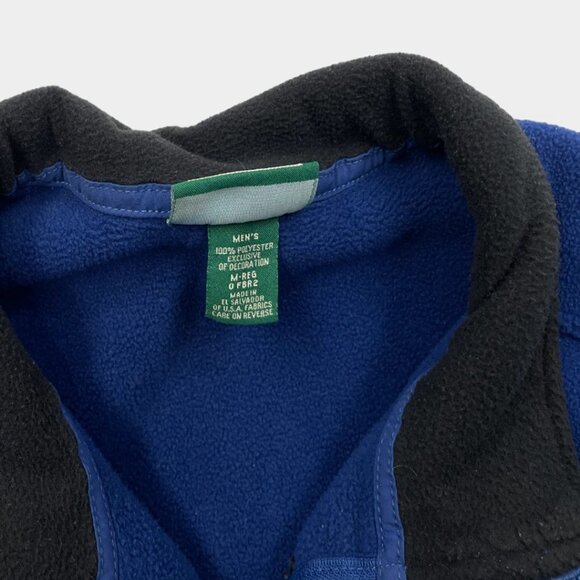 L.L. Bean Polartec Blue 1/4 Zip Fleece Pullover Sweater Jacket Men's Medium M - Picture 3 of 9